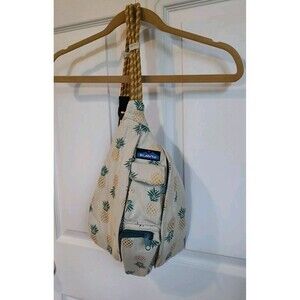 KAVU Original Rope Sling Bag Pineapple Print Crossbody Backpack Multi-Pocket